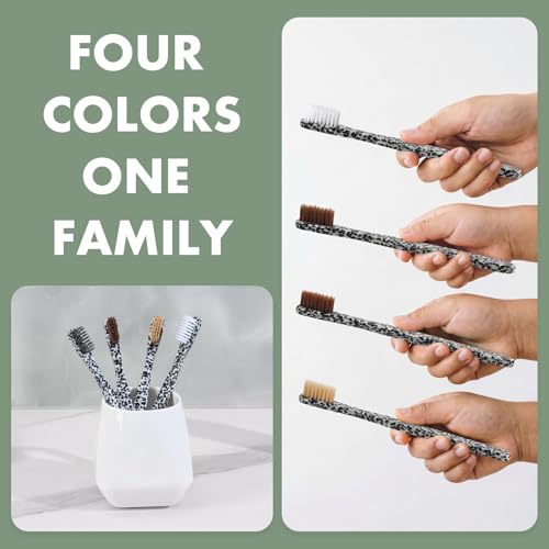 Isshah Plant-Based Cellulose Acetate Toothbrushes - 8 Pack - - Product Imagery