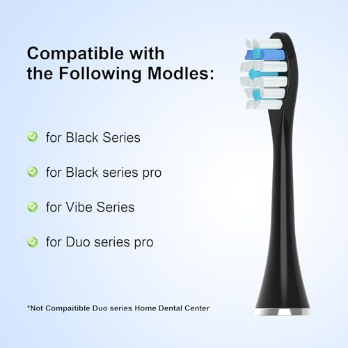 Replacement Toothbrush Heads 10 Pack Compatible with AquaSonic - Product Imagery