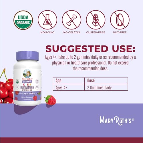 MARYRUTH'S USDA Organic Multivitamin Gummies, Ages 4+, Kids - Product Imagery
