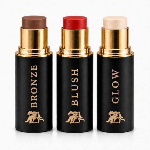 Phoenix Beauty Contour Stick Set, Blush, Bronzer & Highlighter, Luminous – Luminous