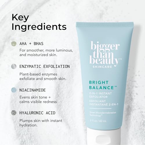 Bigger Than Beauty Bright Balance 2-in-1 Exfoliator, Vegan - Product Imagery
