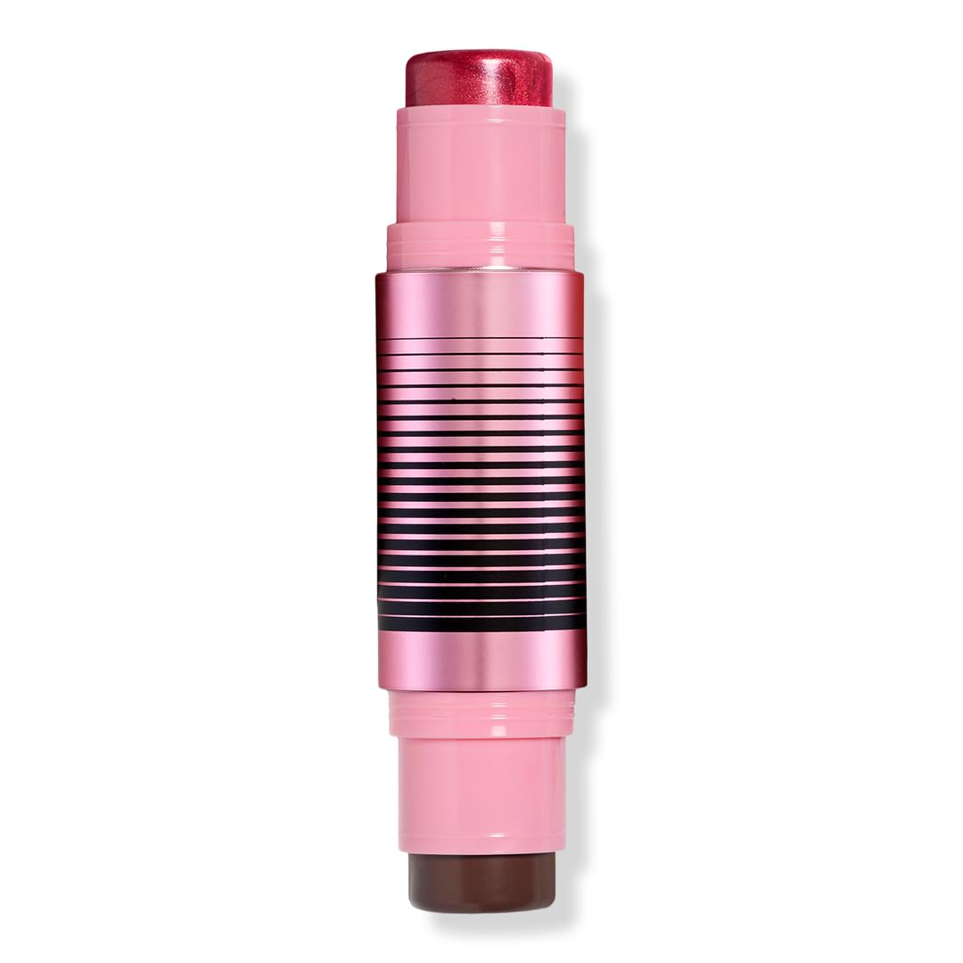 DIBS Beauty GlowTour Duo Shimmering Blush & Contour Stick for Face and Lips, Buildable Cream Formula, Pearly Glow Finish