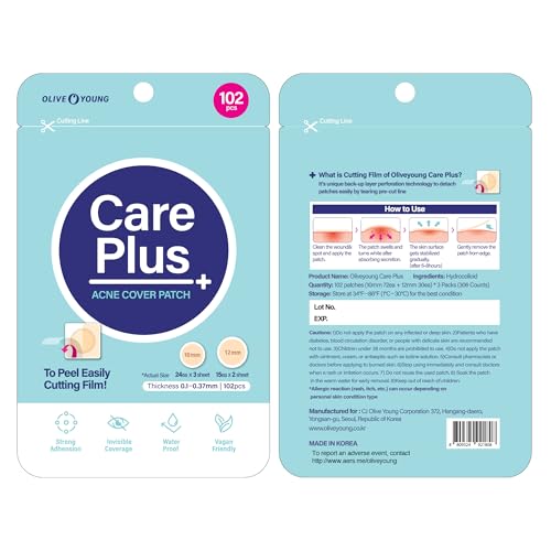OLIVE YOUNG Care Plus Spot Patch | Hydrocolloid Acne Korean Spot - Product Imagery