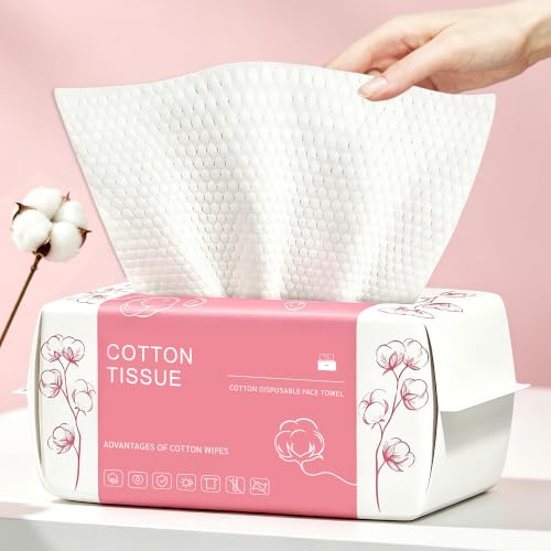 100 Count Disposable Face Towel, Dual-Textured Facial Wash Cloth - Product Imagery