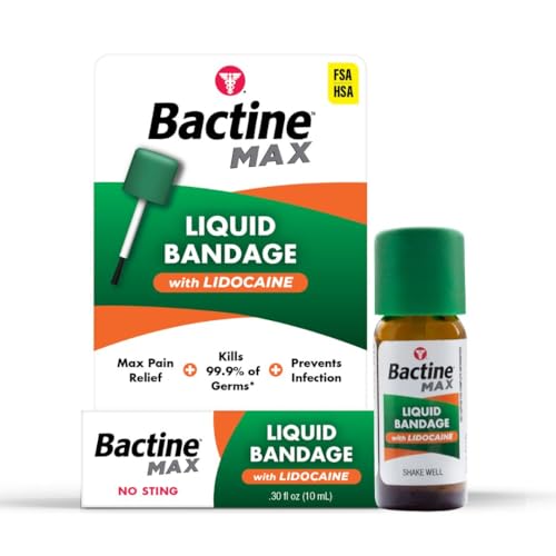 Bactine MAX Liquid Bandage with Lidocaine, Wound Cleaning - Product Imagery
