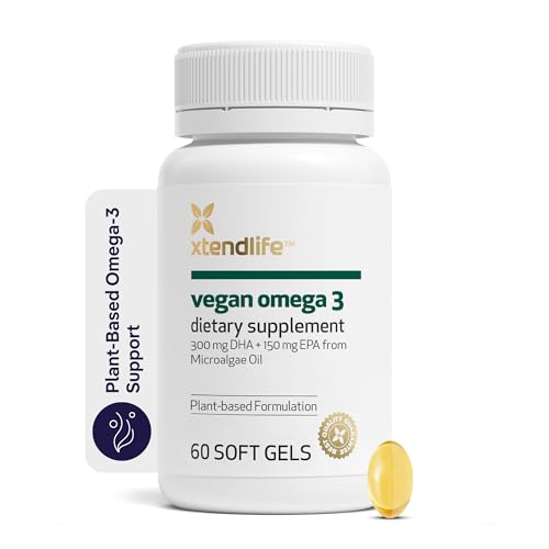 Xtendlife Vegan Omega‑3 DHA & EPA Supplement, 30 Day Supply - Product Imagery