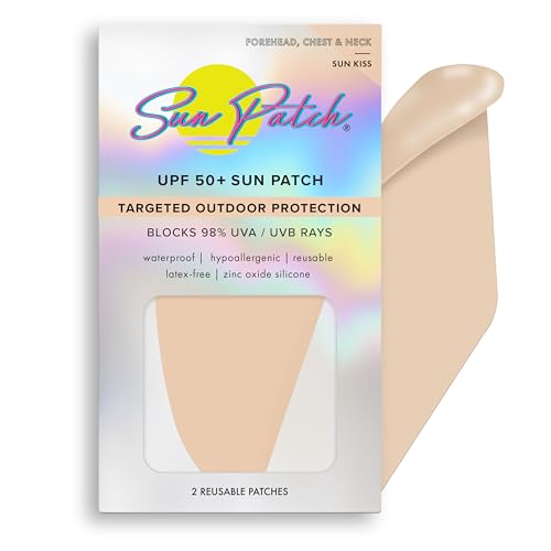 Sun Patch Reusable Forehead and Neck Sunblock Patches - 100% Silicone Sunscreen for UV Protection, Face Stickers With UP