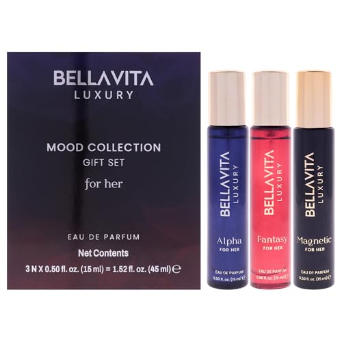Bella Vita Luxury Bellavita Luxury Mood Mini Perfume Set for Women, 3 x 0.5 fl oz (15 ml) – Floral