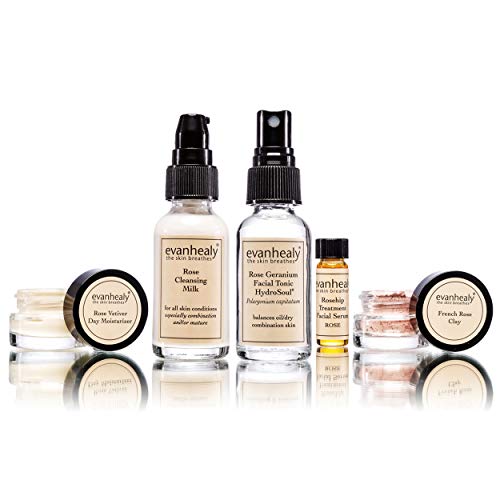 evanhealy Balancing Ritual | Rose Skin Care Set | 5 Piece Travel - Product Imagery