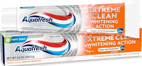 Aquafresh Extreme Clean Whitening Action Fluoride Toothpaste, - Product Imagery