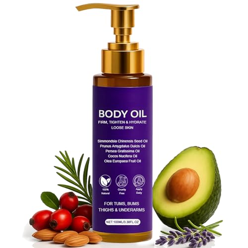 FWPTEI Body Firming Oil, Luxury Body Oil for Crepe Skin, 8 Natural Plant Cold-Pressed Oils, Deep Hydration & Moisturize,