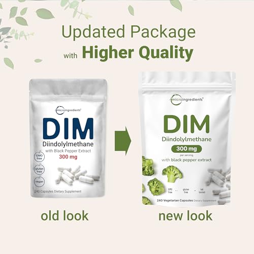 DIM Active Supplement, DIM 300mg, 240 Veggie Capsules (8-Month - Product Imagery