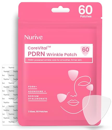 NURIVE PDRN Collagen Wrinkle Patches for Face 60 Count Lifting