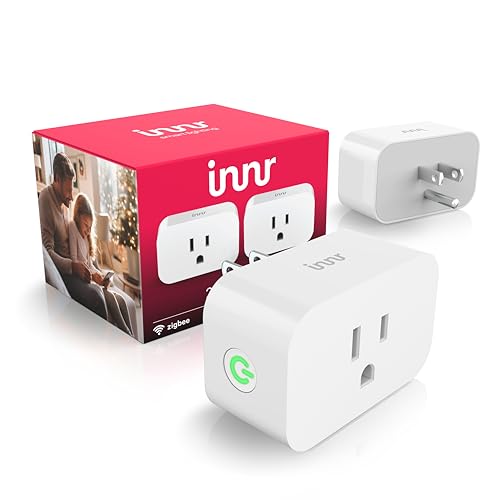 Innr Zigbee Smart Plug, Works with Philips Hue*, Energy Monitor, 2-Pack – White, Plastic