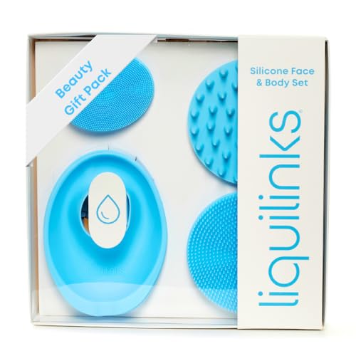 Liquilinks Beauty Gift Set - Silicone Spa Kit for Face & Body (Sky Blue)