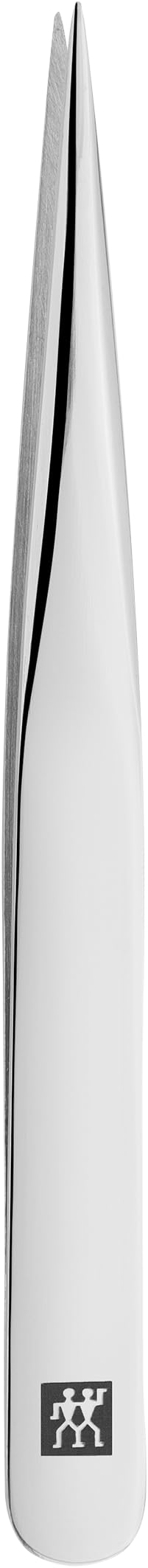 ZWILLING Pointed Tweezer (removal of splinters, ingrown or fine hair, hand-finished, roughened tips), Polished, Silver, 