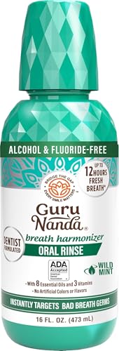 GuruNanda Oral Rinse Fresh Breath Mouthwash, ADA-Accepted - Product Imagery