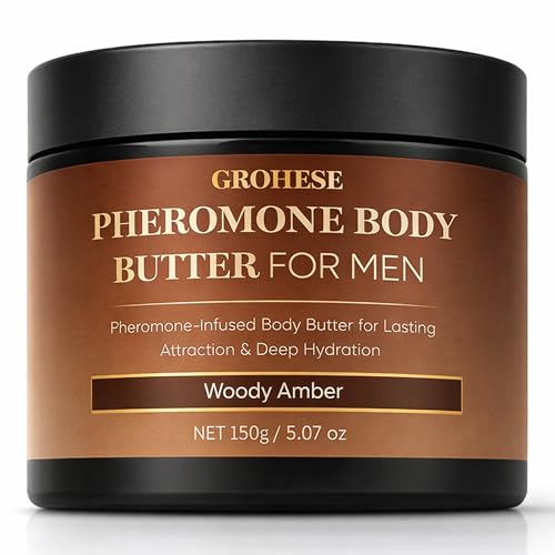 Allaura Beauty Pheromone Body Butter Men, Mens Skin Cream, Cologne-Inspired Fragrance Moisturizer with Shea Butter, Coco