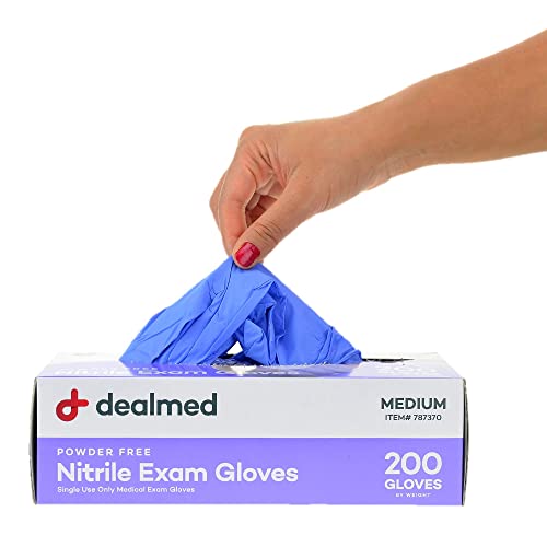 Dealmed Nitrile Exam Gloves - Latex Free - Medium - 200 Count - Product Imagery