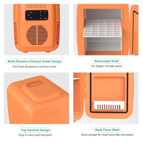 CROWNFUL Mini Fridge, 4 Liter/6 Can Portable Cooler and Warmer - Product Imagery