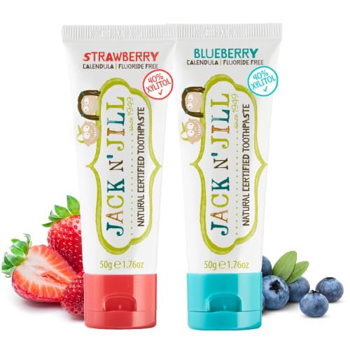 Jack N Jill Natural Toothpaste, Strawberry & Blueberry, 1.76 oz - Product Imagery