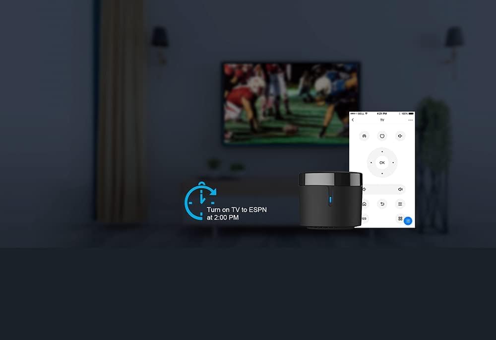BroadLink RM4 Mini IR Universal Remote Control (2.4 GHz Wi-Fi Only), Smart Home Automation Wi-Fi Infrared Blaster for TV