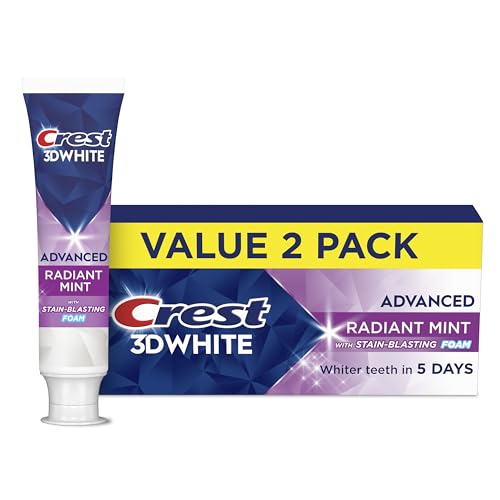 Crest 3D White Advanced Teeth Whitening Toothpaste, Radiant - Product Imagery