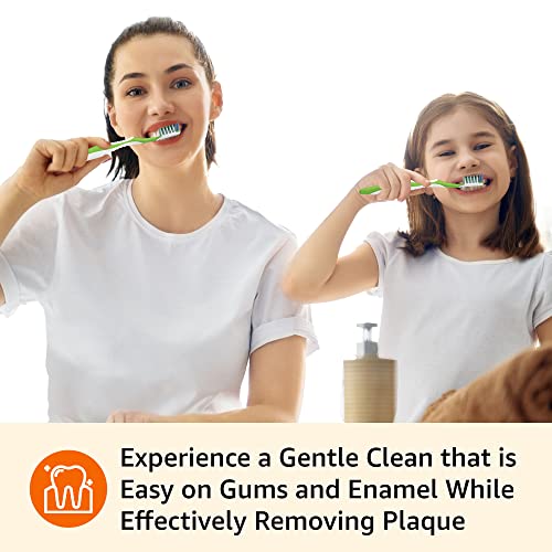 Amazon Basics MultiPro Toothbrushes with Angled Bristles, Soft, - Product Imagery