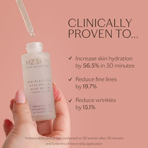 MZ SKIN Bio-Placenta Hyaluronic Acid Serum | Plumping Face Serum - Product Imagery