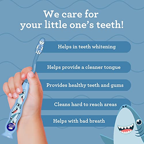 GuruNanda Kids Toothbrush with Suction Cup & Tongue Cleaner, - Product Imagery