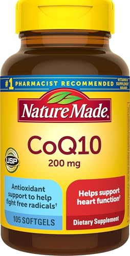 Nature Made CoQ10 200mg Softgels for Heart Health Support, 105 - Product Imagery
