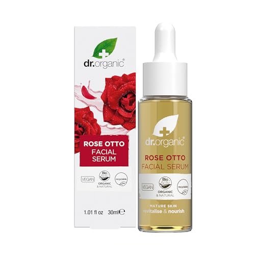 Dr. Organic Rose Otto Facial Serum | Nourishes and Smoothes Skin, Promotes Healthy Aging, Natural, Certified Organic, Pa