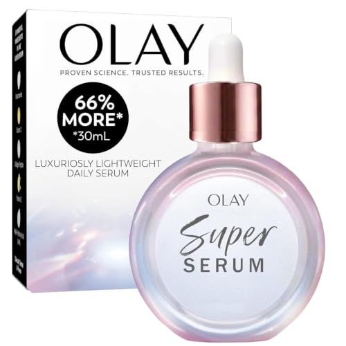 Olay Super Serum - Glow Serum for Face - Activated Niacinamide, Vitamin C & E, Collagen Peptide, AHA - 5-in-1 Benefits -