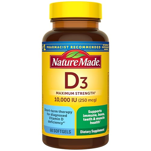 Nature Made Vitamin D3 10000 IU (250 mcg) Maximum Strength, 60 - Product Imagery