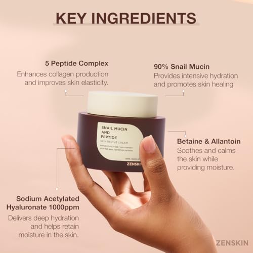 Korean Skin Care Snail Mucin Moisturizer Face Cream - 90% Snail - Product Imagery