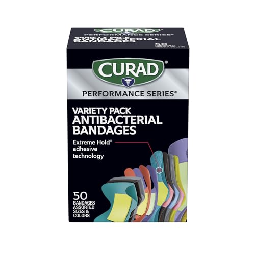 CURAD Performance Series Antibacterial Bandages, Extreme Hold - Product Imagery