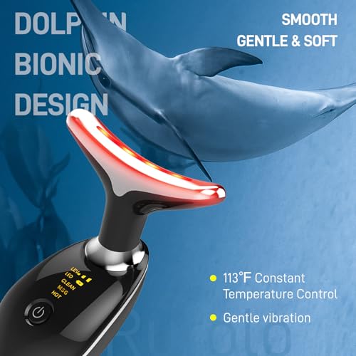 Face Massager with Led Light: 7-Color Facial Device - Neck - Product Imagery