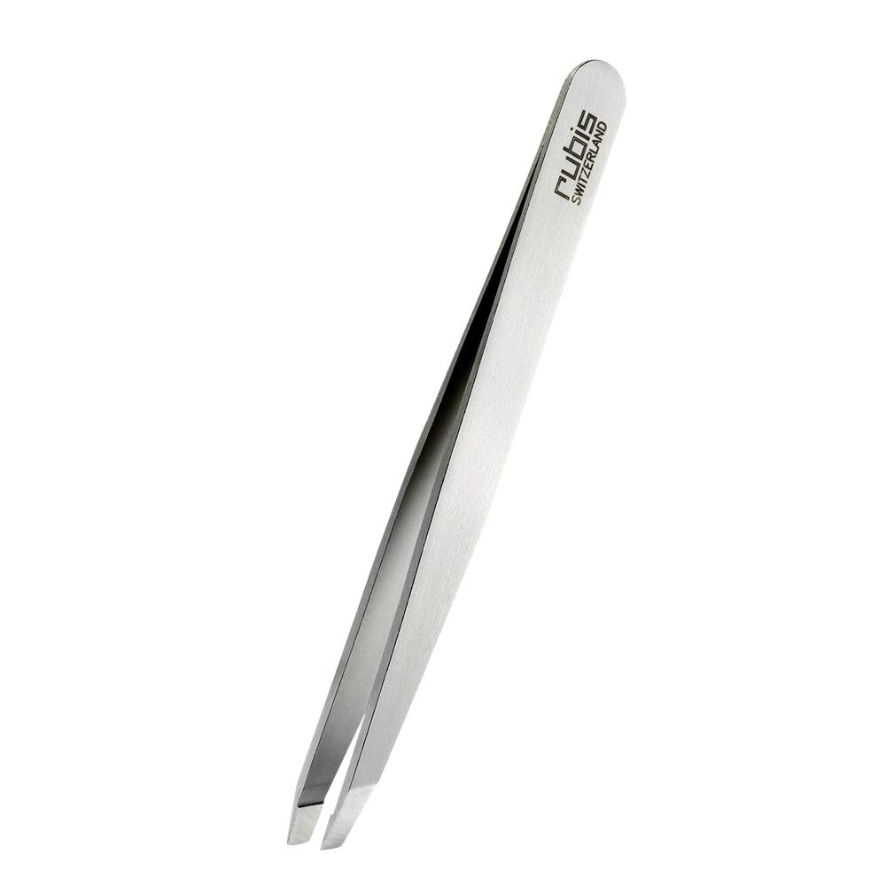 Rubis Switzerland Slanted Tip Tweezer-Silver – product photo (Tweezers)