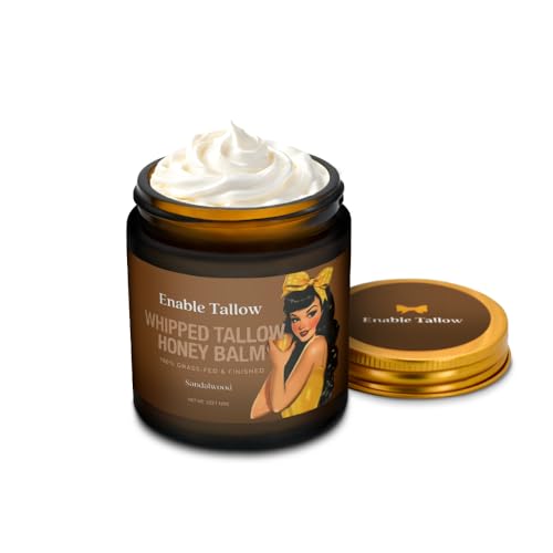 Enable Tallow Face & Body Cream – Whipped Beef Tallow & Manuka Honey Balm for Dry Skin, Eczema & Sensitive Skin – Natura
