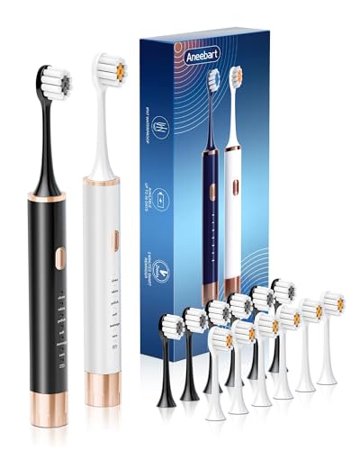 Aneebart Sonic 2 Pack Electric Toothbrush for Adults, Travel - Product Imagery