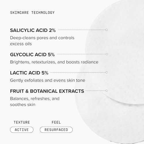 DRMTLGY Tingl Exfoliating Face & Body Pads 60 Count | AHA BHA - Product Imagery