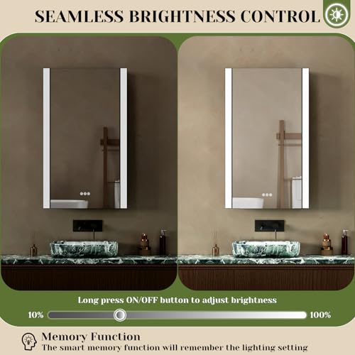 ACEMIRO 20x32 Inch Lighted Medicine Cabinet, Modern Bathroom - Product Imagery