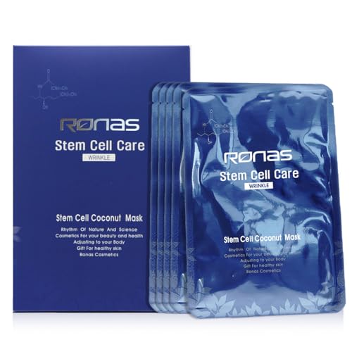 Ronas Stem Cell Coconut Gel Mask 5 pack. Anti Aging, Moisturizing, Rejuvenating. Sunburn Treatment. Korean Cosmetics. – 