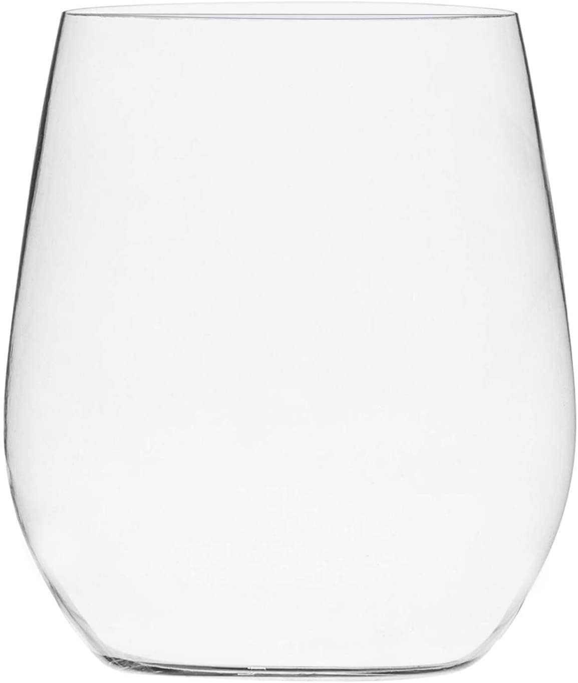 Munfix Disposable Plastic Wine Glasses, Stemless 12 oz Clear Shatterproof Cups, BPA-Free, 48 Pack – close-up detail