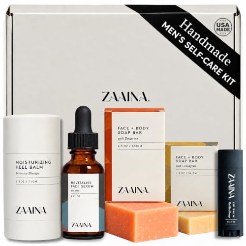 ZAAINA Men's Self Care Gift Box | Relaxation Grooming Gift Set – Natural, Lime, Orange, Vanilla, 1 Count (Pack of 1)