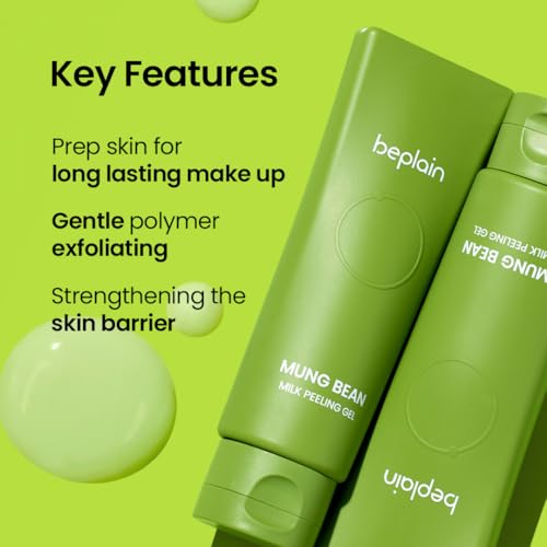 beplain Mung Bean Milk Peeling Gel, Hyaluronic Acid Exfoliator, - Product Imagery