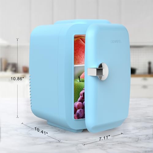 CROWNFUL Mini Fridge, 4 Liter/6 Can Portable Cooler and Warmer - Product Imagery