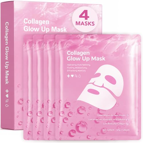 Bio Collagen Face Mask Overnight: Collagen Glow up Mask for Deep - Product Imagery