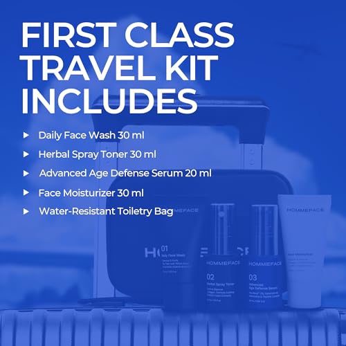 HOMMEFACE Men's First Class Skincare Essentials Travel Kit, 5ct. - Product Imagery