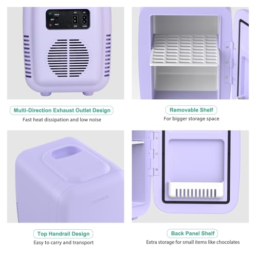 CROWNFUL Mini Fridge, 4 Liter/6 Can Portable Cooler and Warmer - Product Imagery
